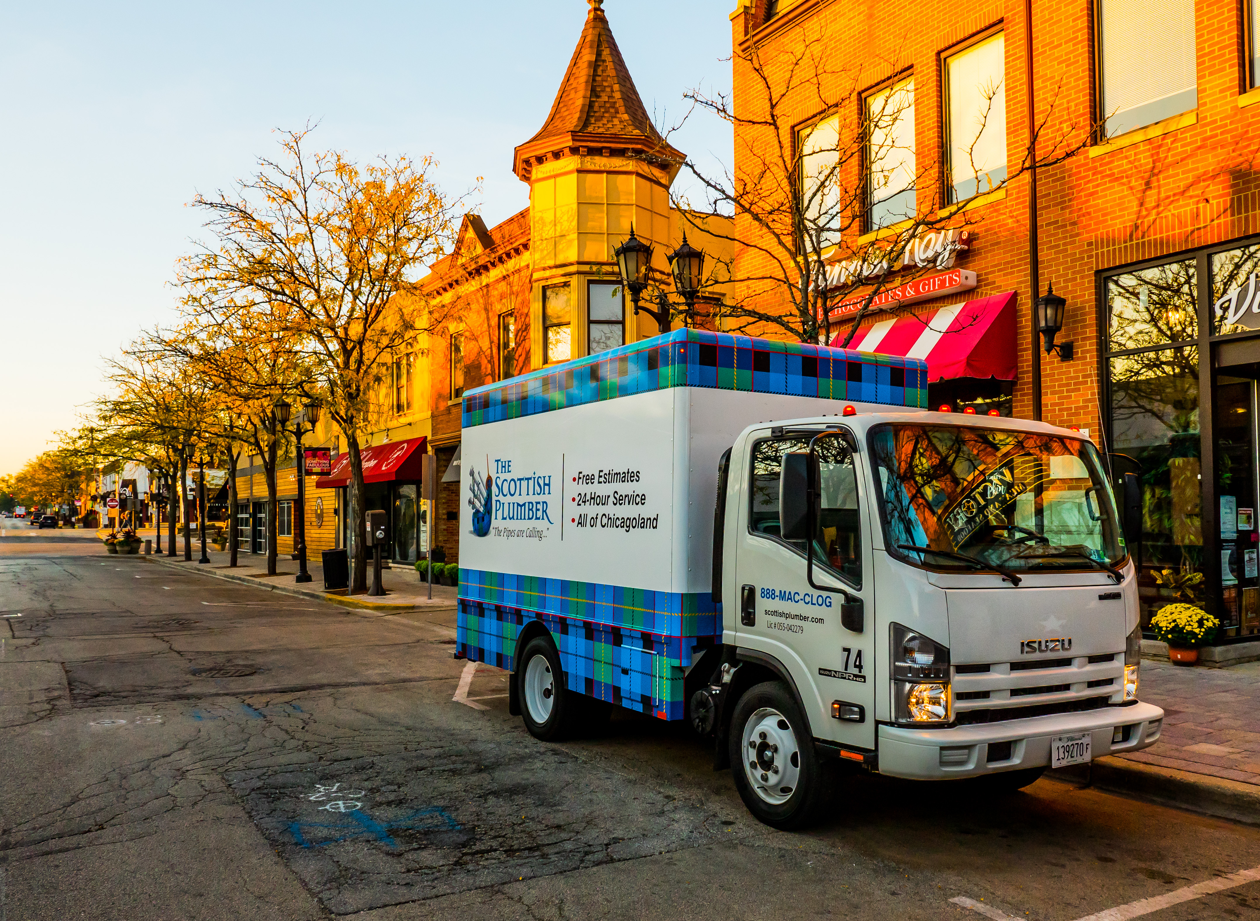 An early morning service call in downtown Elmhurst